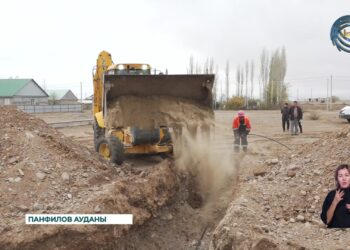 Панфилов ауданы Көктал ауылындағы жаңа көшелерге ауыз су құбыры тартылып жатыр