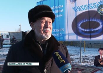 Жителей села Ақтерек Жамбылского района подключили к долгожданному природному газу